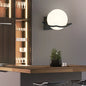 Opal Glass Globe Wall Sconce – Black
