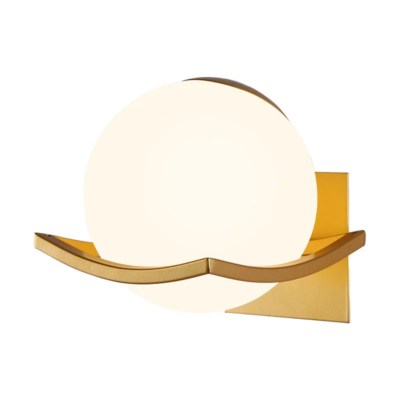 Opal Glass Globe Wall Sconce – Gold