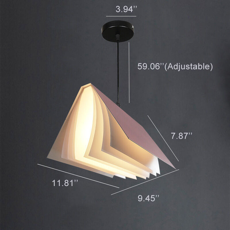 Open Book Pendant Light – in a room setting