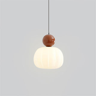 Round Acrylic Mini Pendant Light in Brown & White
