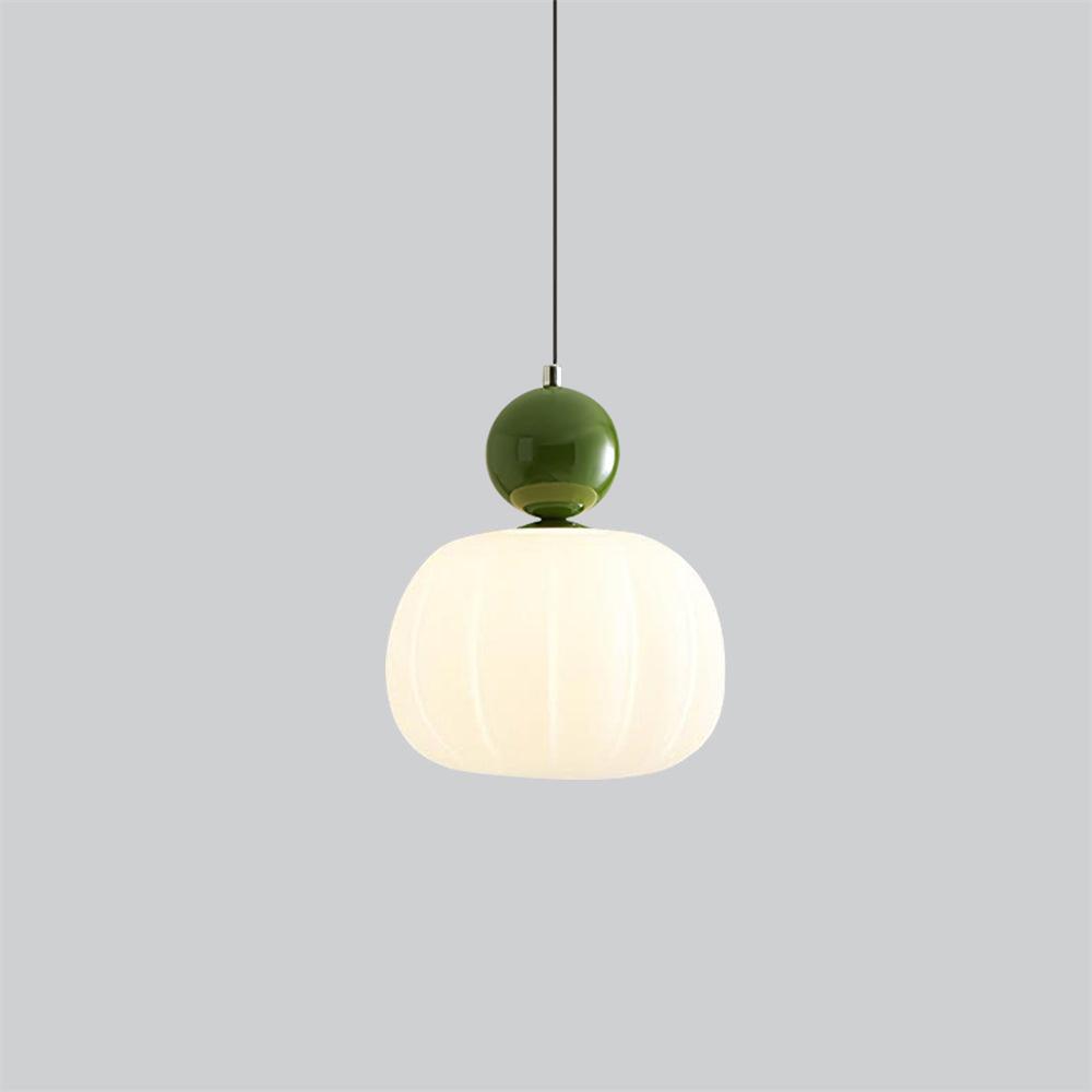 Round Acrylic Mini Pendant Light in Green & White