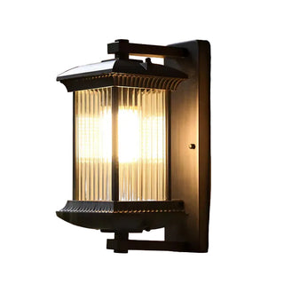 Outdoor Wall Light Lantern with Fluted Glass