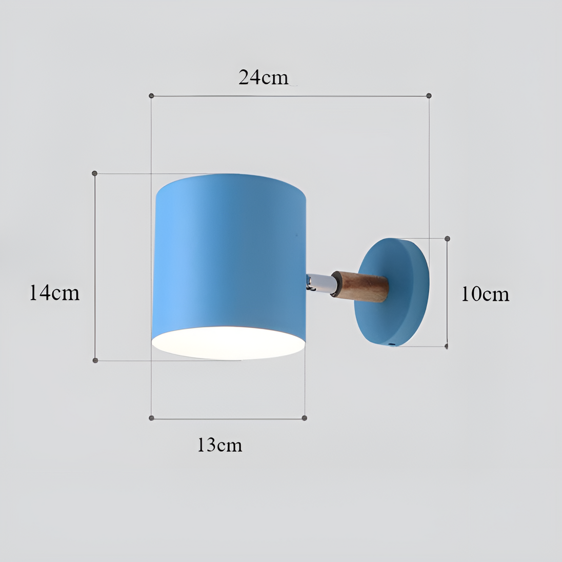 Pastel Wood and Metal Wall Lamp