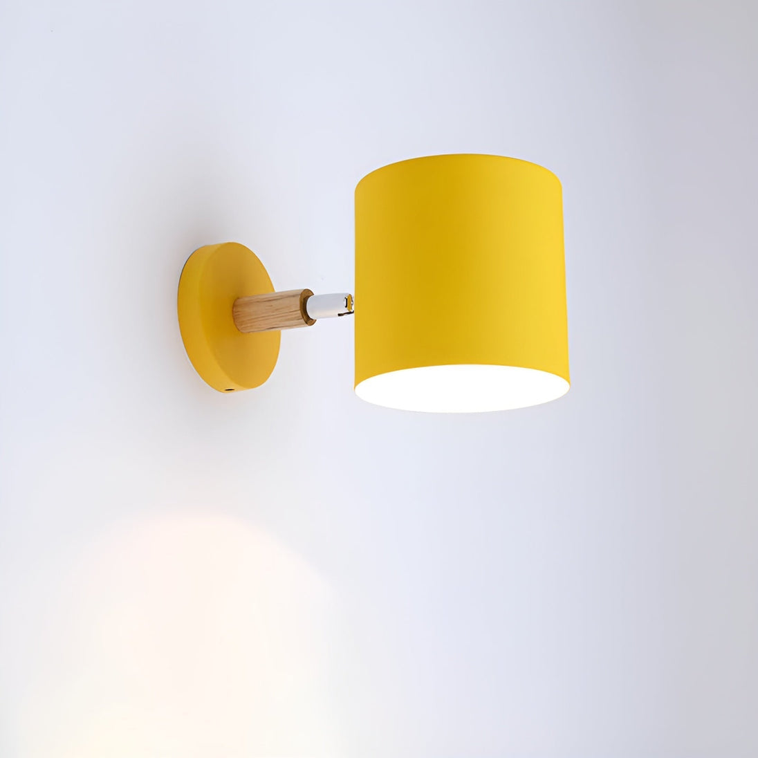 Pastel Wood and Metal Wall Lamp – Yellow
