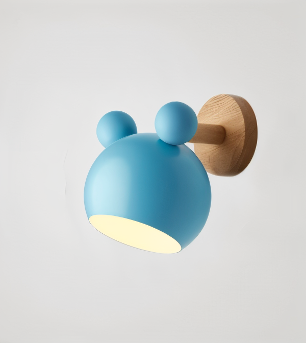 Playful Mouse Wall Lamp – Blue