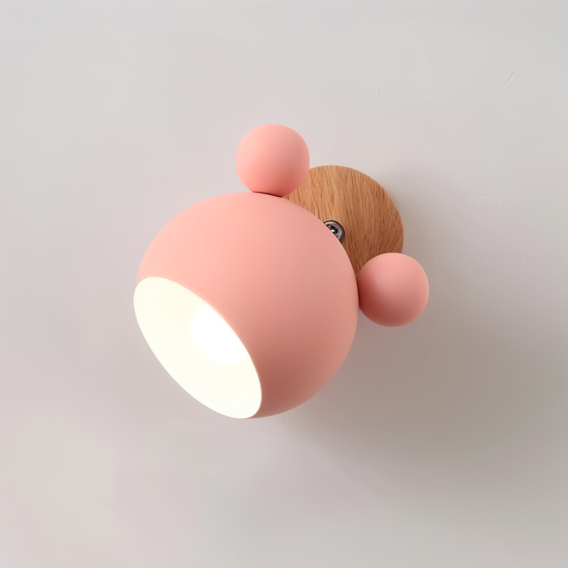 Playful Mouse Wall Lamp – Pink