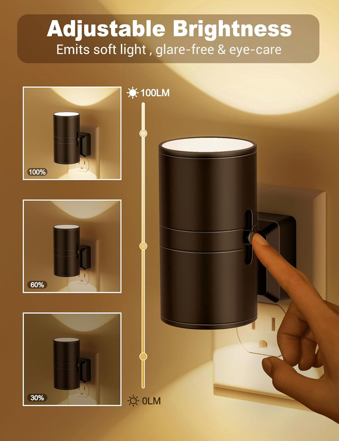 Plug-In LED Night Light with Sensor