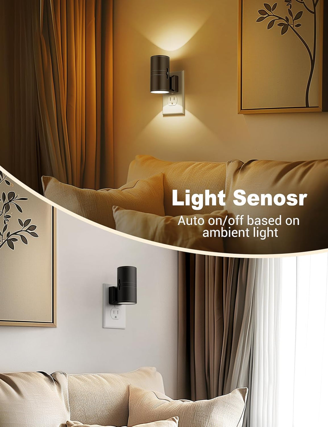 Plug-In LED Night Light with Sensor