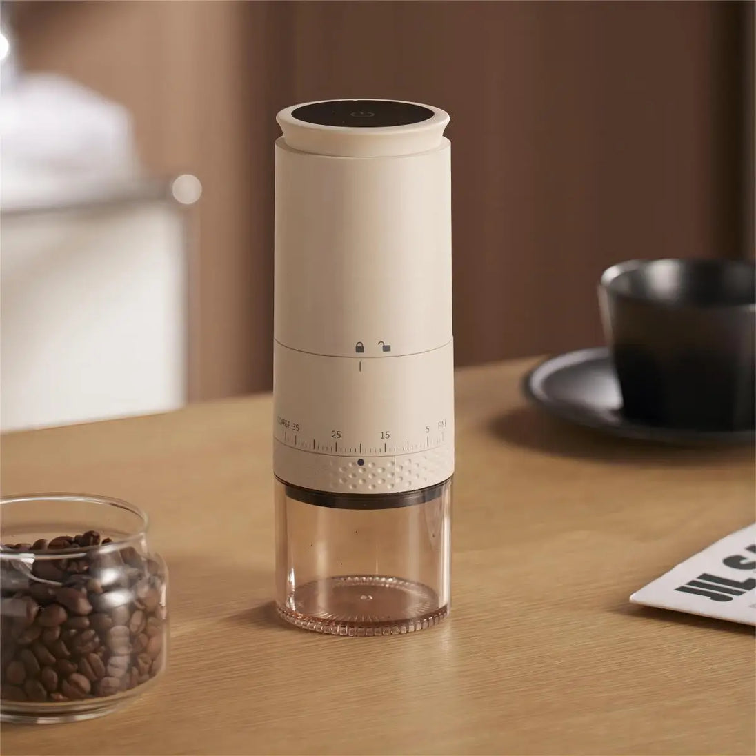 Portable Electric Coffee Grinder in White