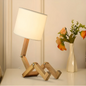 Poseable Wooden Figure Table Lamp