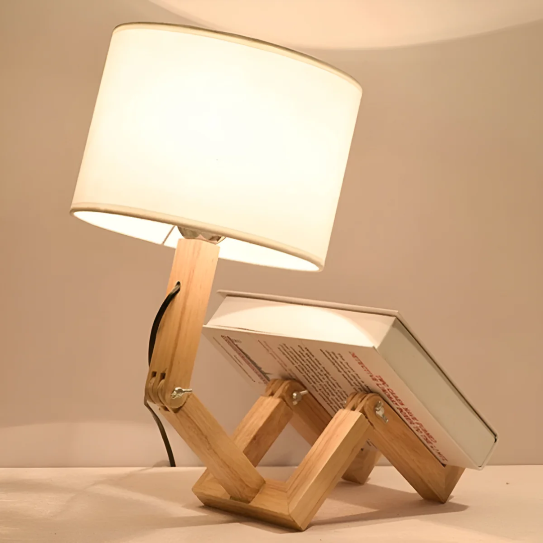 Poseable Wooden Figure Table Lamp
