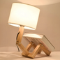 Poseable Wooden Figure Table Lamp