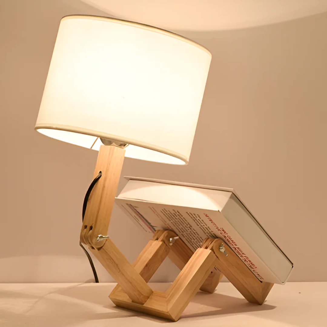 Poseable Wooden Figure Table Lamp