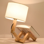 Poseable Wooden Figure Table Lamp
