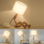 Poseable Wooden Figure Table Lamp