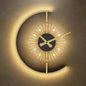 Gold LED Wall Light with Clock