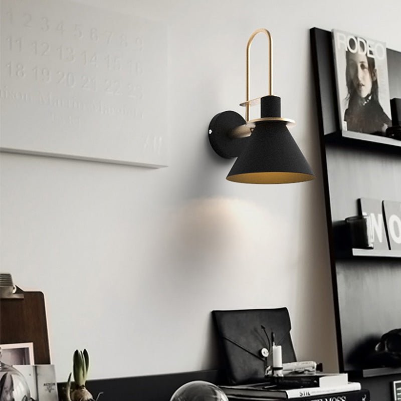 Geometric Metal Wall Lamp in Black