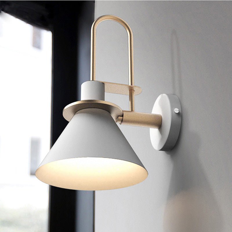 Geometric Metal Wall Lamp in White