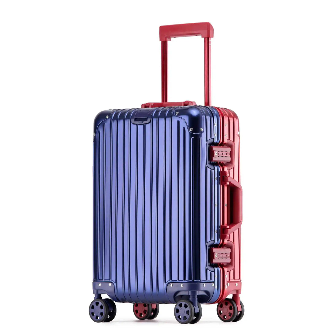 Premium Aluminium-Magnesium Suitcase in Blue Red