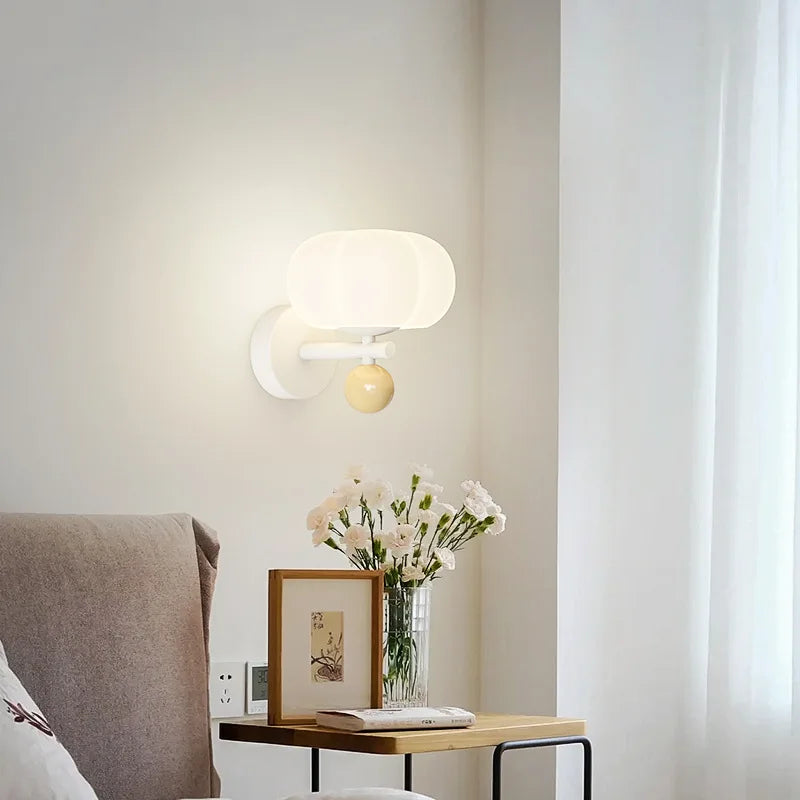 Pumpkin Glass Wall Lamp – Beige