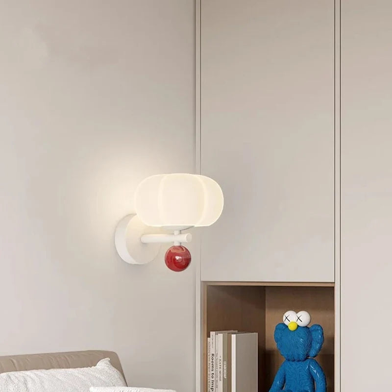 Pumpkin Glass Wall Lamp – Red