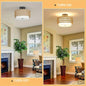 Rattan-Look Semi-Flush Ceiling Light