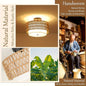 Rattan-Look Semi-Flush Ceiling Light