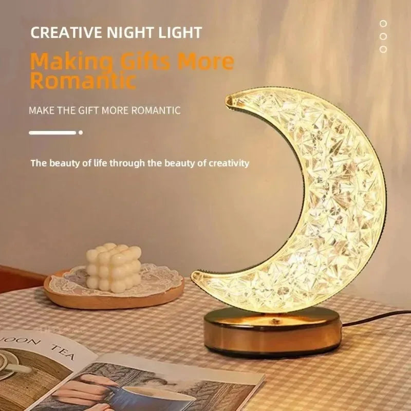 3D Crystal LED Night Light – styled view