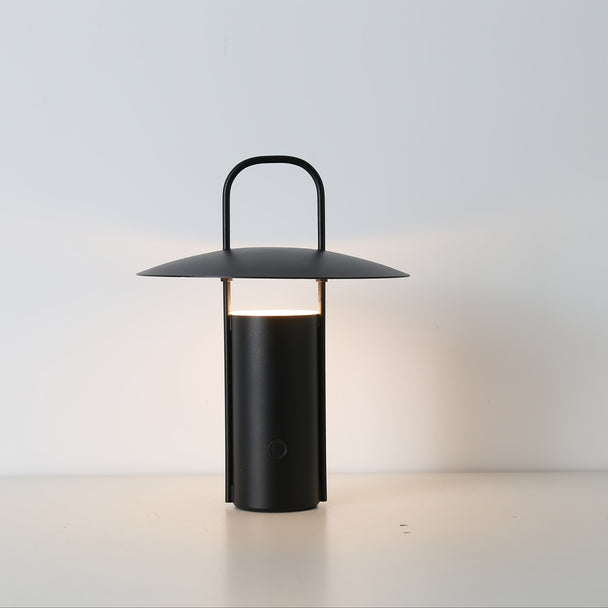Rechargeable Metal Dome Table Lamp in Black
