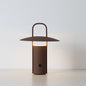 Rechargeable Metal Dome Table Lamp in Brown