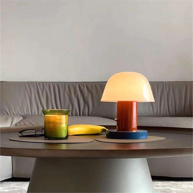 Rechargeable Mushroom Table Lamp – styled view