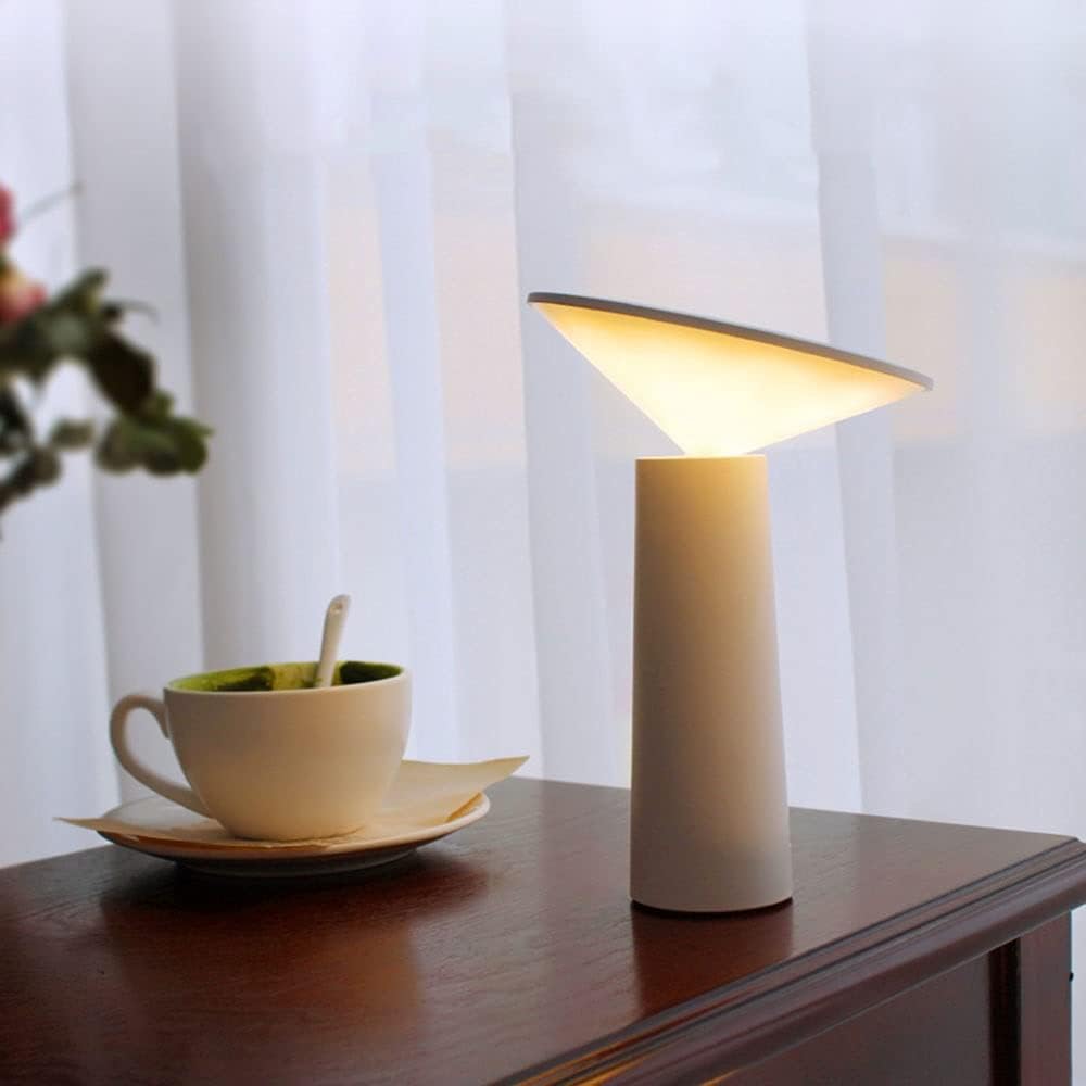Rechargeable Rotating LED Table Lamp in White