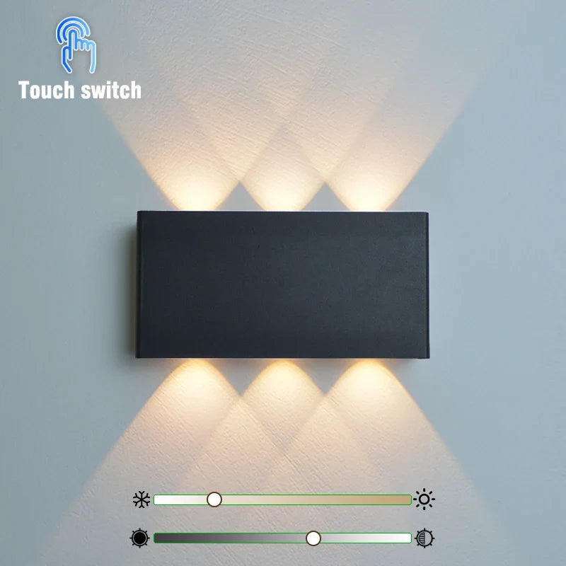 Rechargeable Wood-Grain LED Wall Lamp – Black