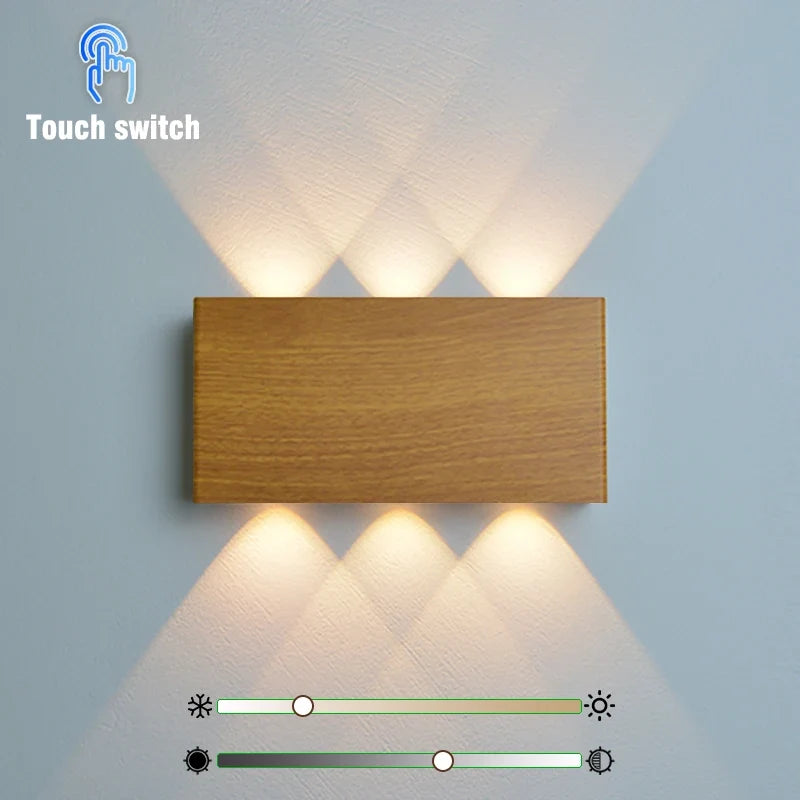Rechargeable Wood-Grain LED Wall Lamp – Light Wood