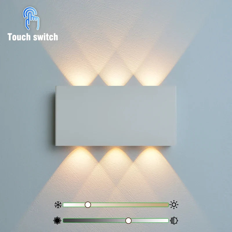 Rechargeable Wood-Grain LED Wall Lamp – White