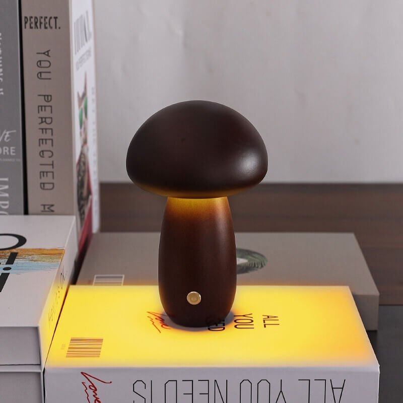 Wooden Mushroom Night Light – Walnut