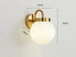 Ribbed Glass Globe Wall Lamp – Brass – Design 1