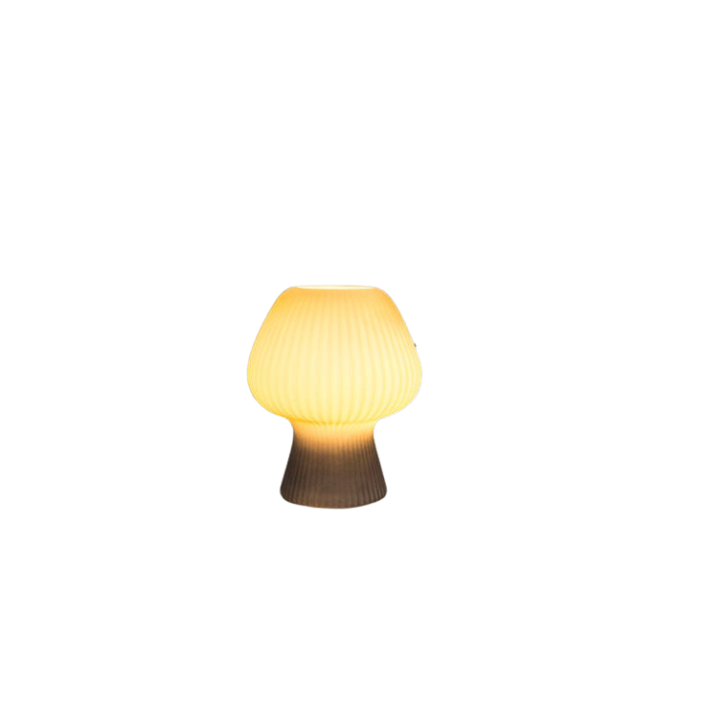 Ribbed Glass Mushroom Bedside Lamp – Design A