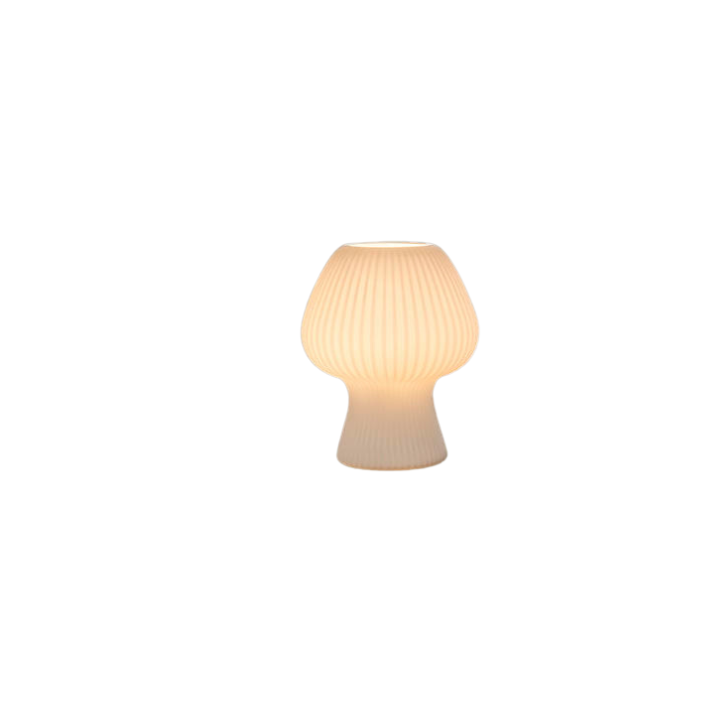 Ribbed Glass Mushroom Bedside Lamp – Design B