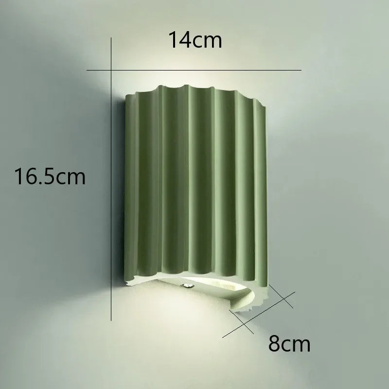 Ribbed Resin Wall Lamp – in a room setting