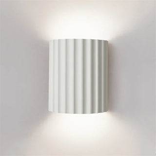 Ribbed Resin Wall Lamp in White