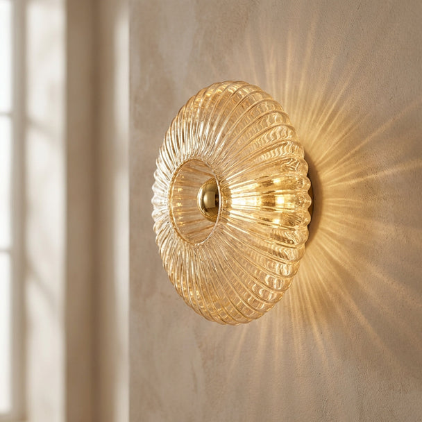 Rippled Glass Wall Light