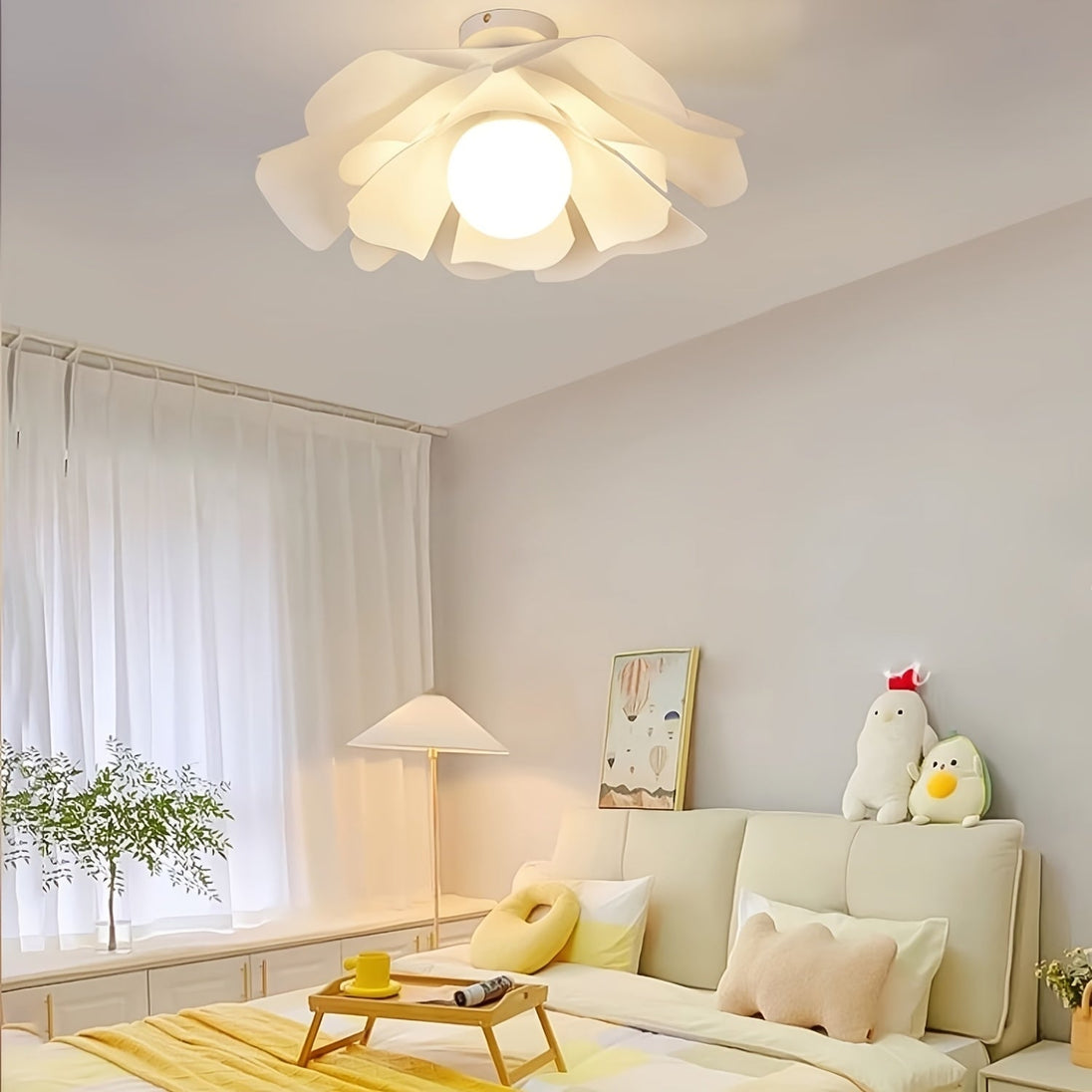 Rose Petal Semi-Flush Ceiling Light
