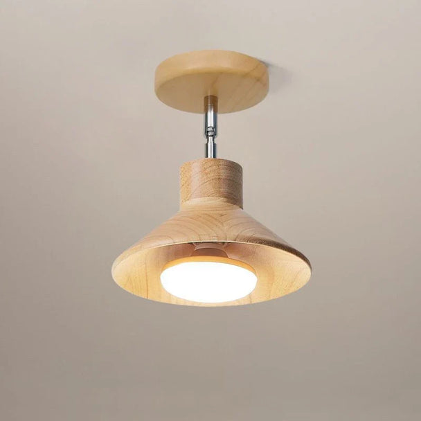Solid Wood Cone Ceiling Spotlight