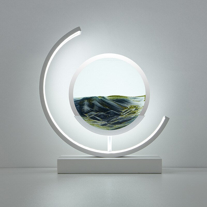 Moving Sand Art LED Table Lamp in Black – product photo