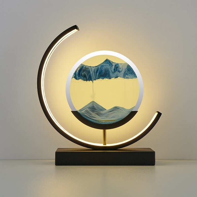 Moving Sand Art LED Table Lamp in Blue