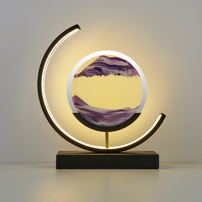 Moving Sand Art LED Table Lamp in Purple