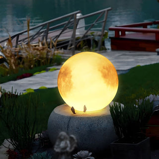 Solar Outdoor Floor Lamp Moon Globe