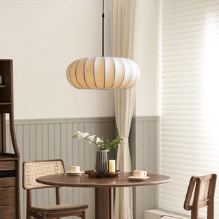 Round Pendant Light with Fabric Shade