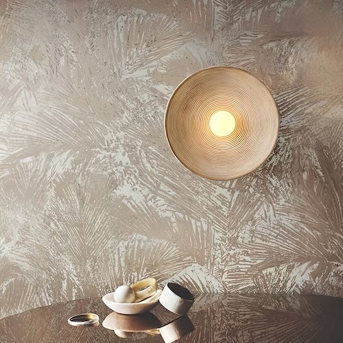 Round Wood-Effect LED Wall Sconce